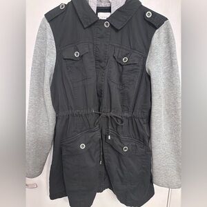 Torrid Black Anorak Jacket with Grey Sleeves/Hood Size 0/12